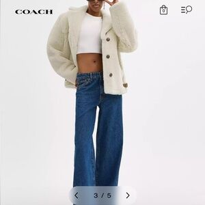 Coach Cream Shearling Coat